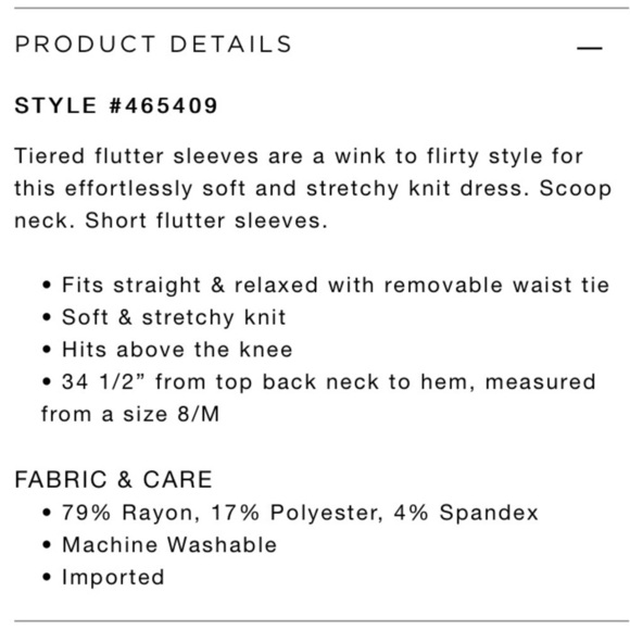 NWT LOFT Gray Short Sleeve Tiered Flutter Knit Mini Dress sz Medium - Picture 4 of 4